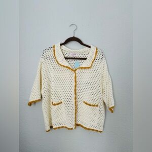 Buttermelon Crochet Button Up Cardigan